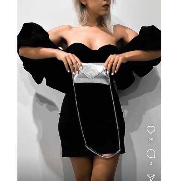 ZARA STRETCH BUSTIE TIRED RUFFLE VOLUMINOUS SLEEVE FULLY LINED SHORT DRESS $129 - Picture 12 of 16